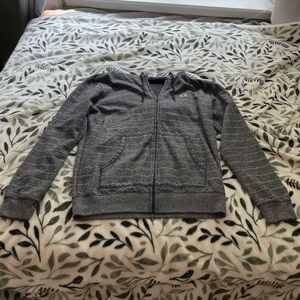 Men’s M Gray Striped Zip up Hoodie